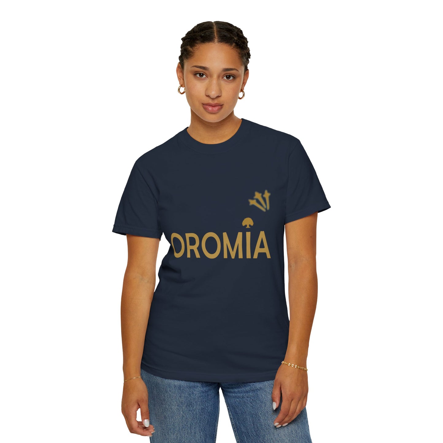 Unisex Garment-Dyed T-Shirt with 'OROMIA' Design - Comfortable Casual Wear for Cultural Pride & Everyday Style
