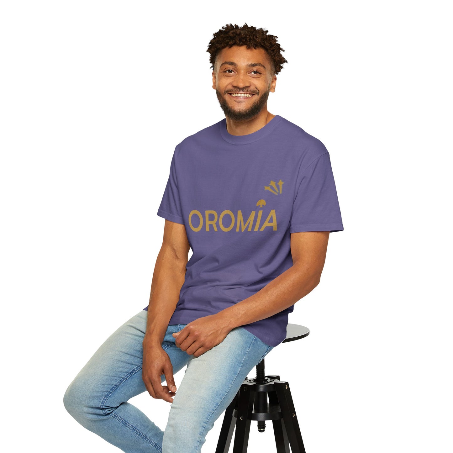 Unisex Garment-Dyed T-Shirt with 'OROMIA' Design - Comfortable Casual Wear for Cultural Pride & Everyday Style