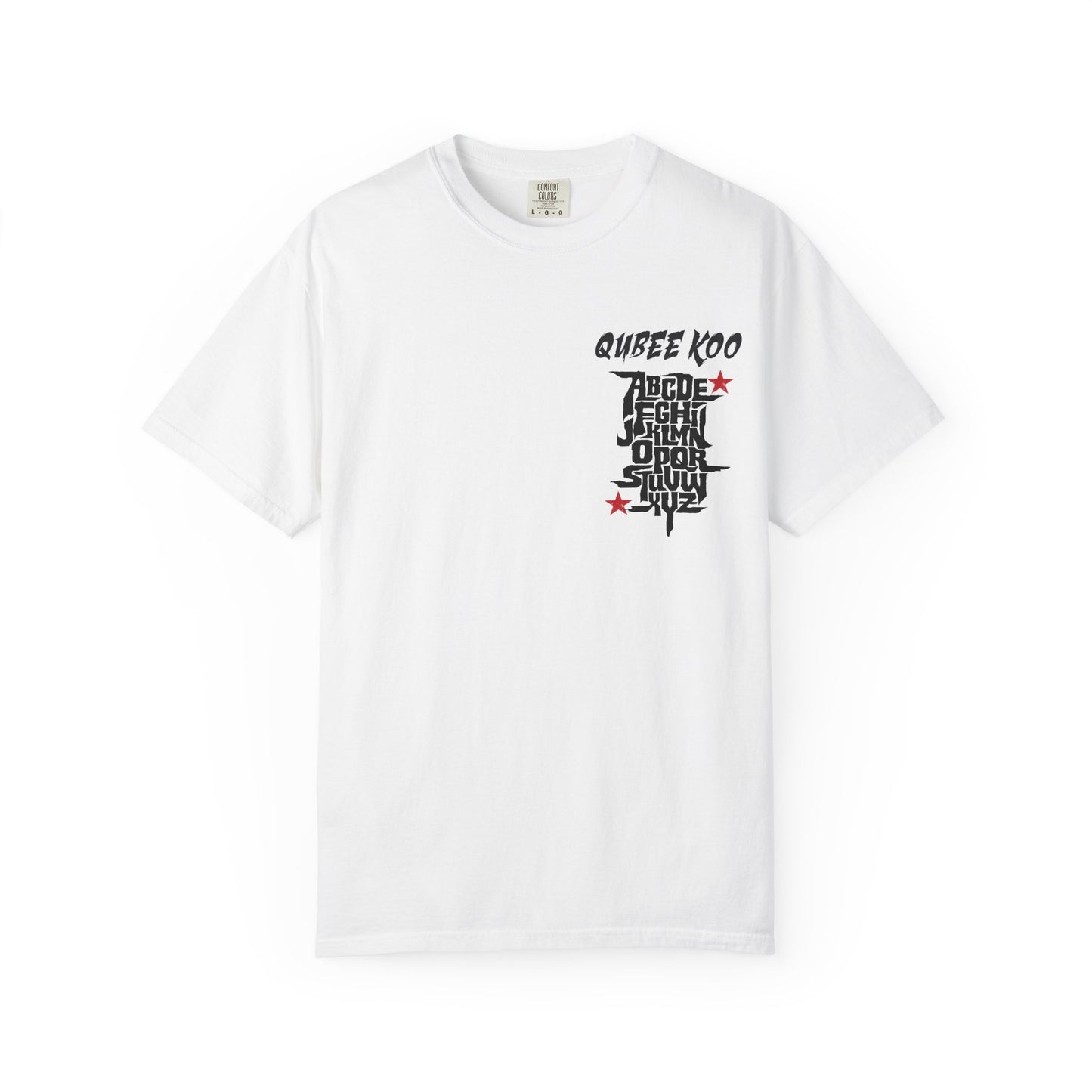 Unisex Garment-Dyed Graphic T-Shirt - Trendy Streetwear with 'Qubee Koo' Design Oromo alphabet