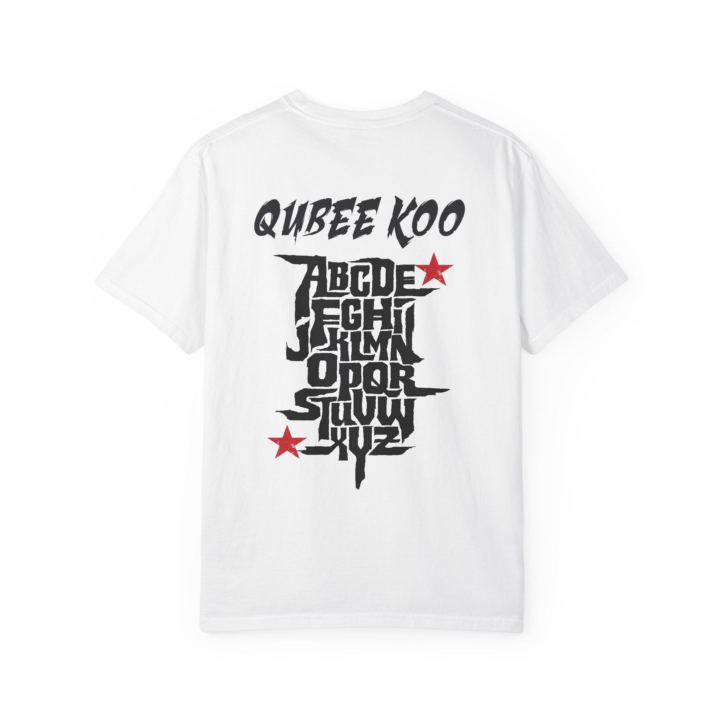 Unisex Garment-Dyed Graphic T-Shirt - Trendy Streetwear with 'Qubee Koo' Design Oromo alphabet