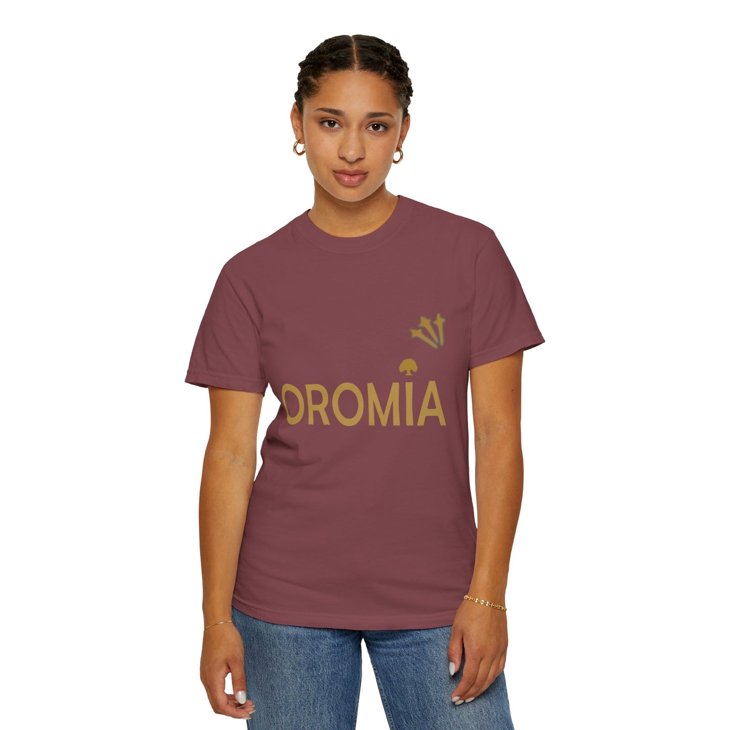 Unisex Garment-Dyed T-Shirt with 'OROMIA' Design - Comfortable Casual Wear for Cultural Pride & Everyday Style