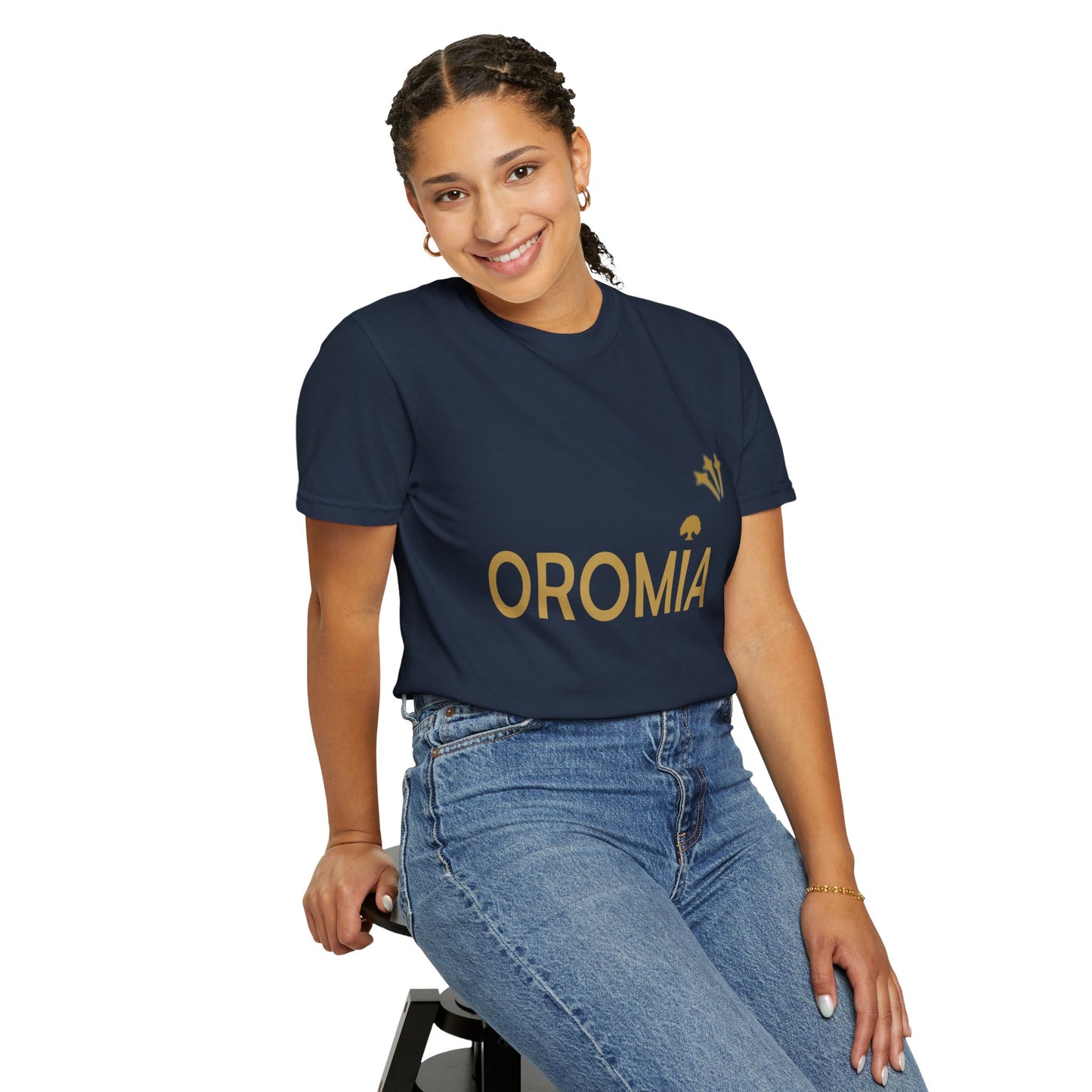 Unisex Garment-Dyed T-Shirt with 'OROMIA' Design - Comfortable Casual Wear for Cultural Pride & Everyday Style