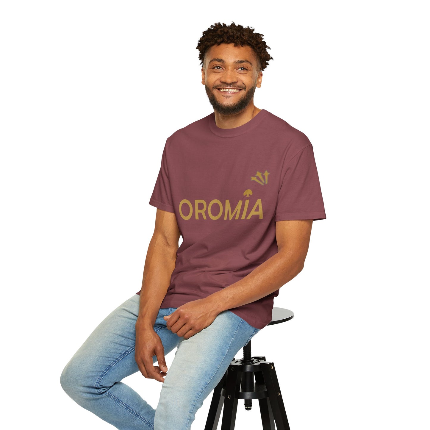 Unisex Garment-Dyed T-Shirt with 'OROMIA' Design - Comfortable Casual Wear for Cultural Pride & Everyday Style