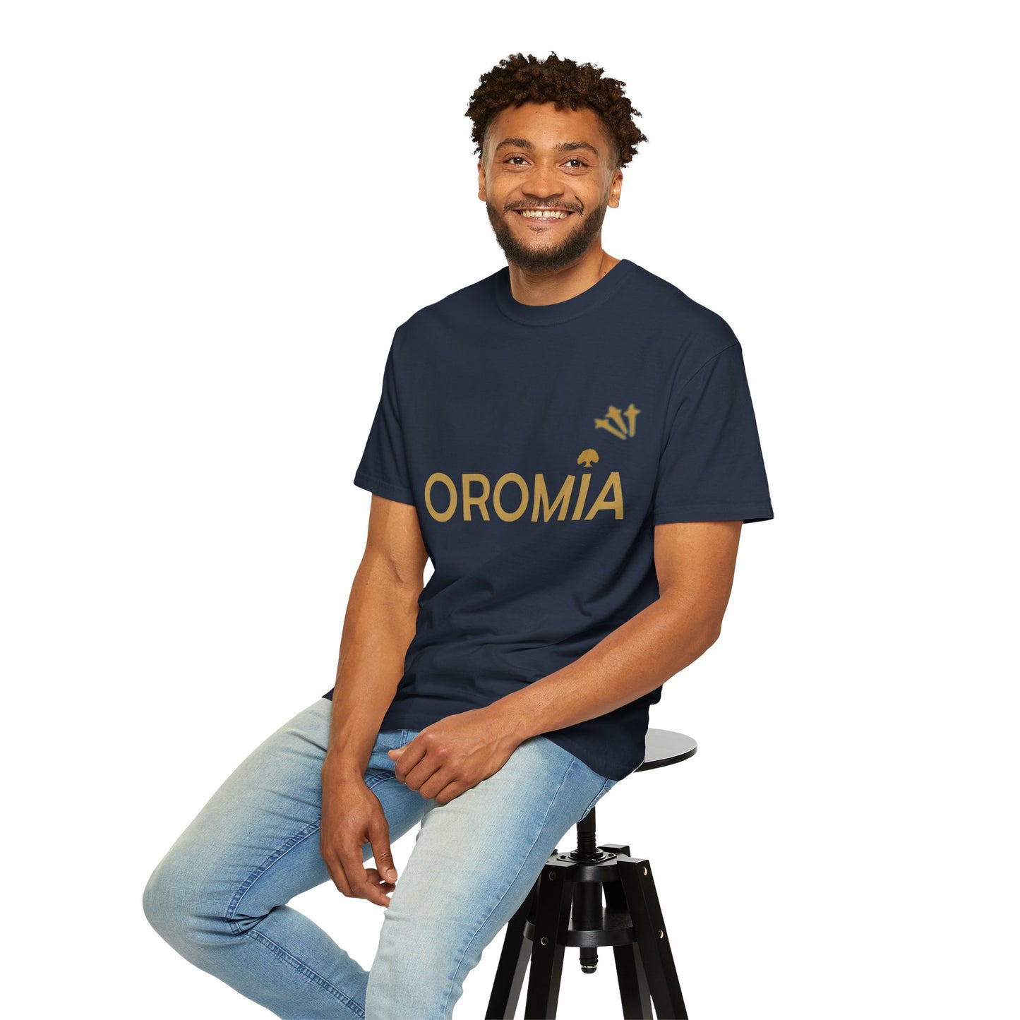 Unisex Garment-Dyed T-Shirt with 'OROMIA' Design - Comfortable Casual Wear for Cultural Pride & Everyday Style