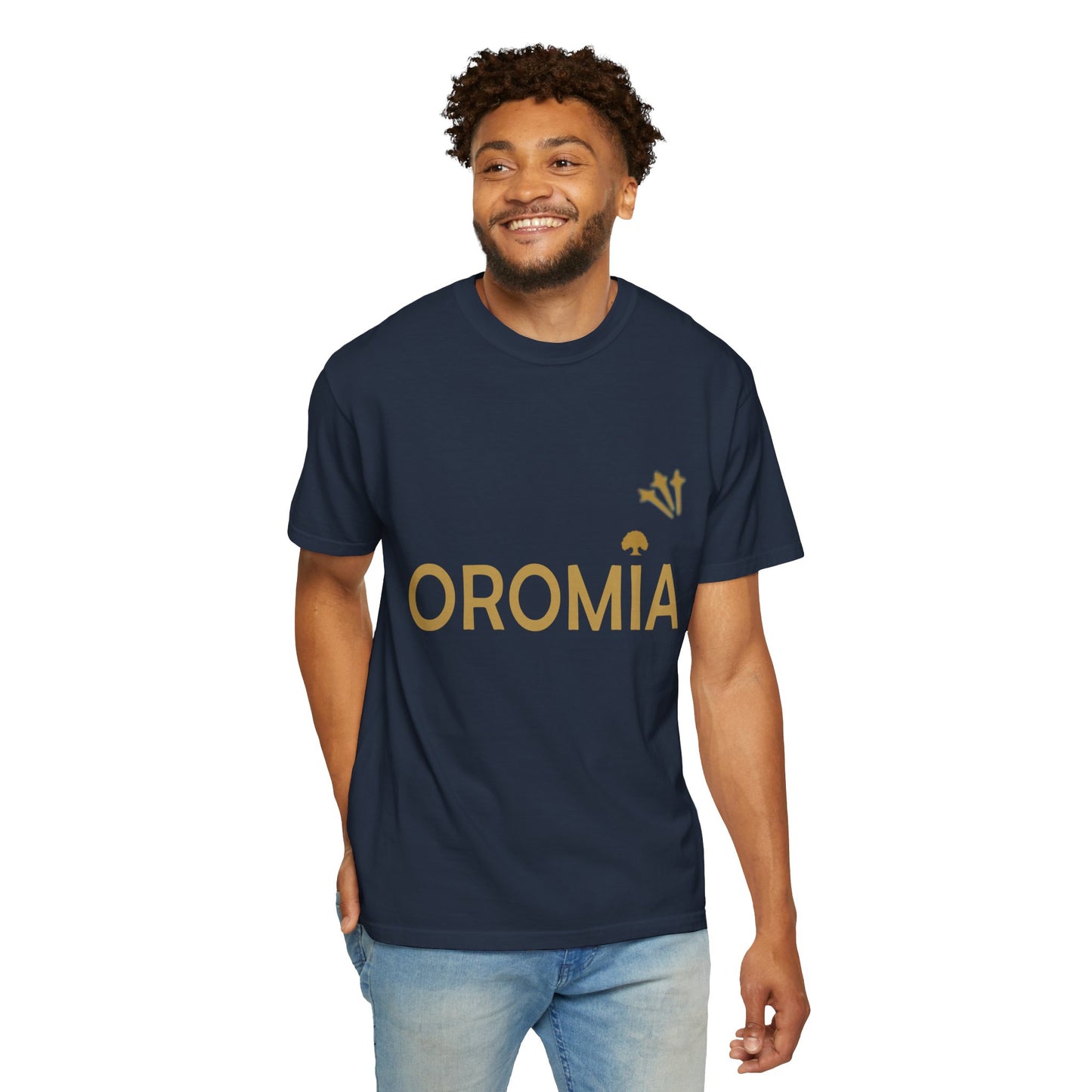 Unisex Garment-Dyed T-Shirt with 'OROMIA' Design - Comfortable Casual Wear for Cultural Pride & Everyday Style