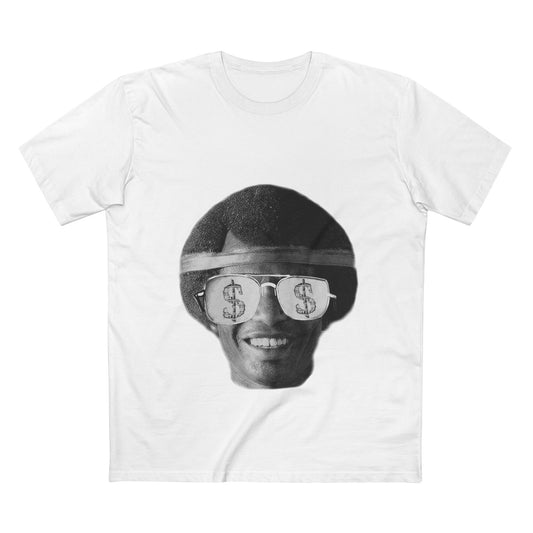 Money Shades Tee — Retro Afro Smiley with Dollar Sign Sunglasses