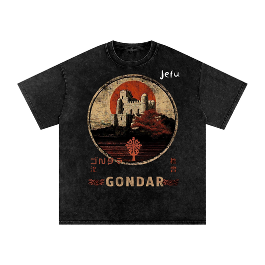 Snow Washed Oversized Cotton T-Shirt