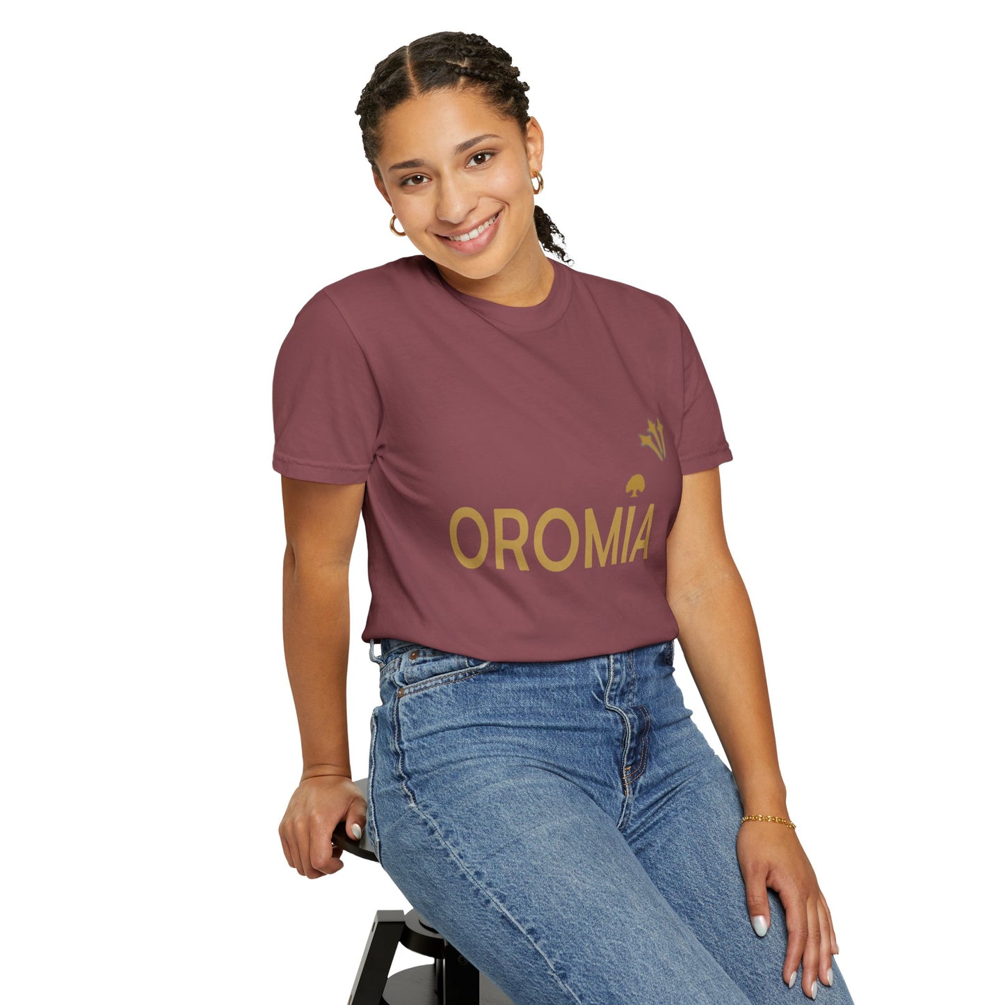 Unisex Garment-Dyed T-Shirt with 'OROMIA' Design - Comfortable Casual Wear for Cultural Pride & Everyday Style