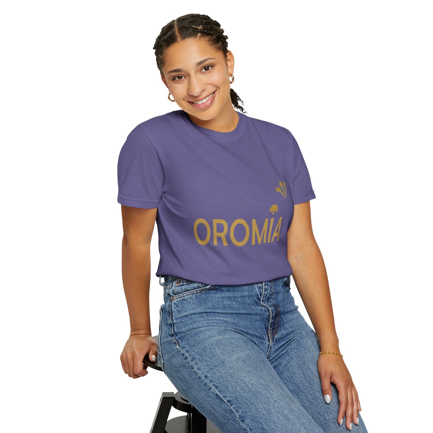 Unisex Garment-Dyed T-Shirt with 'OROMIA' Design - Comfortable Casual Wear for Cultural Pride & Everyday Style