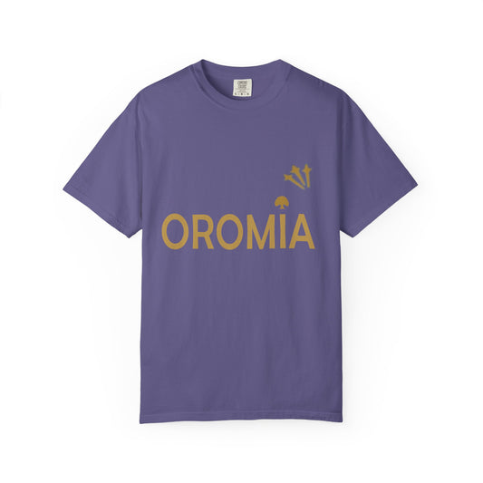 Unisex Garment-Dyed T-Shirt with 'OROMIA' Design - Comfortable Casual Wear for Cultural Pride & Everyday Style