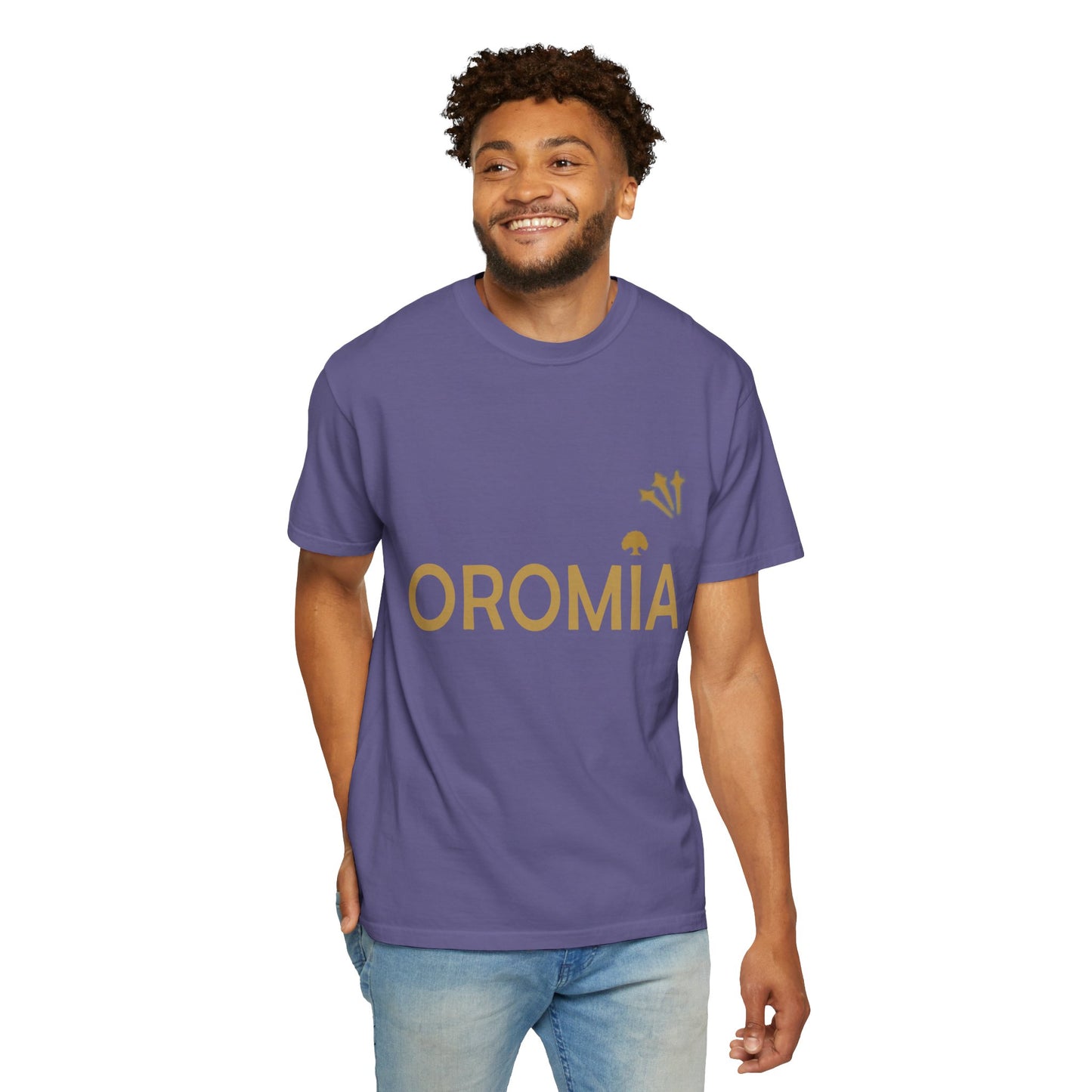 Unisex Garment-Dyed T-Shirt with 'OROMIA' Design - Comfortable Casual Wear for Cultural Pride & Everyday Style