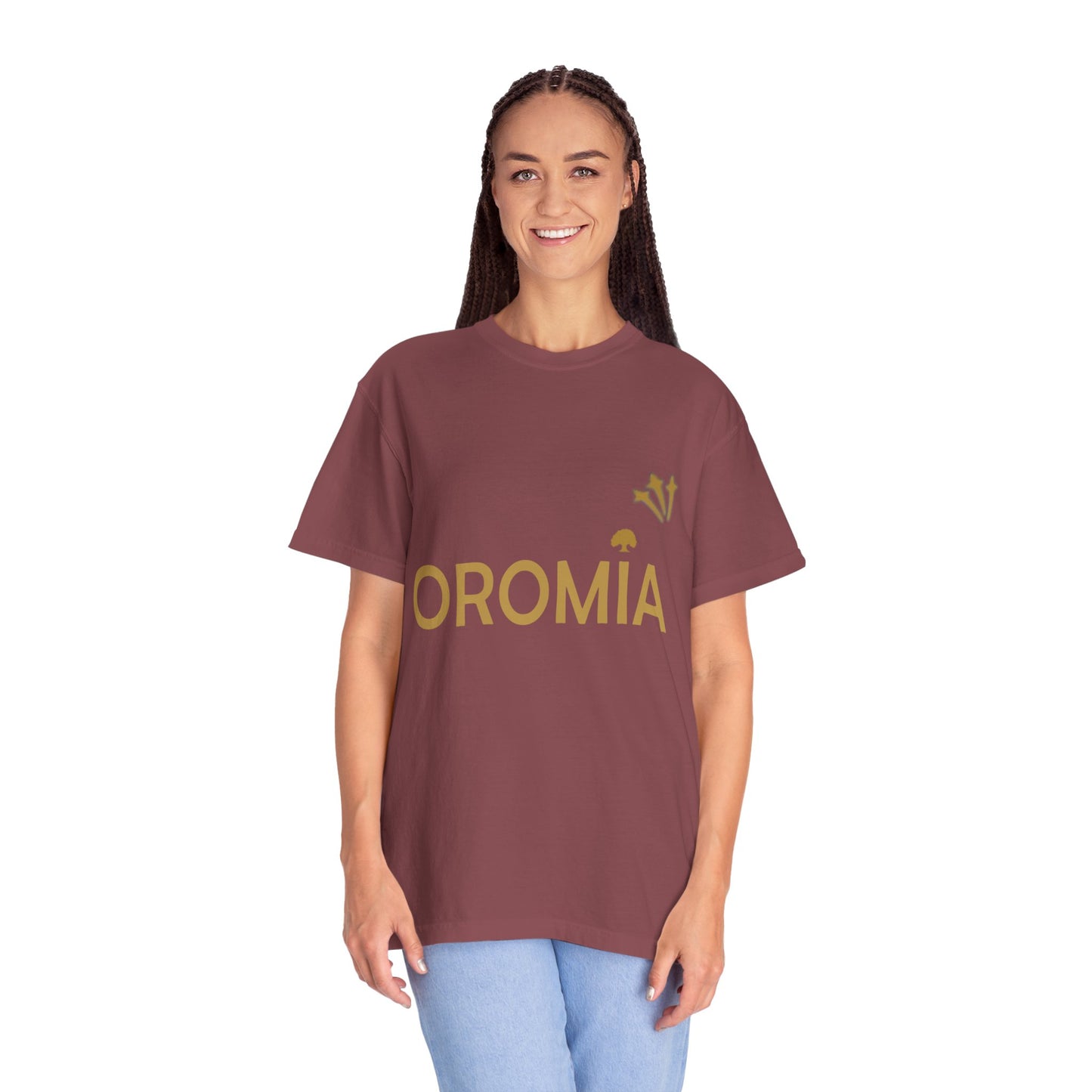 Unisex Garment-Dyed T-Shirt with 'OROMIA' Design - Comfortable Casual Wear for Cultural Pride & Everyday Style