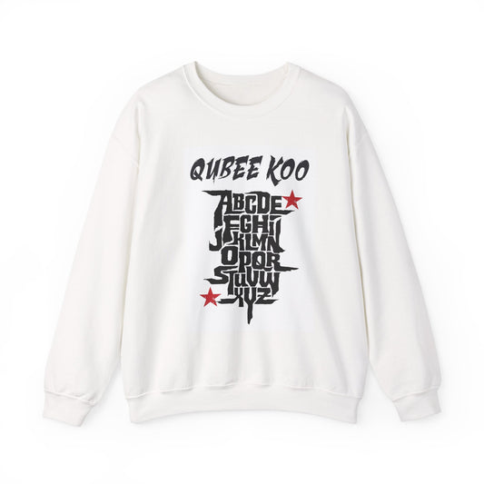 Unisex Heavy Blend™ Crewneck Sweatshirt - Qubee Koo with Alphabet & Stars Design