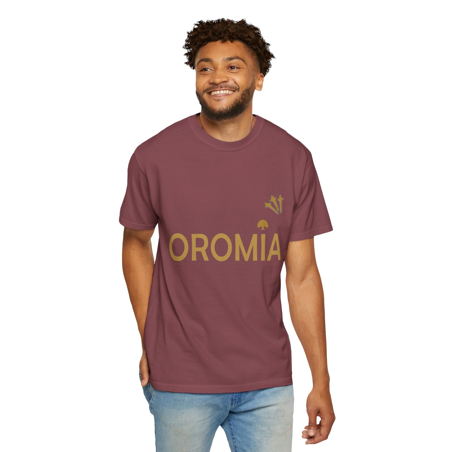 Unisex Garment-Dyed T-Shirt with 'OROMIA' Design - Comfortable Casual Wear for Cultural Pride & Everyday Style