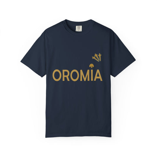 Unisex Garment-Dyed T-Shirt with 'OROMIA' Design - Comfortable Casual Wear for Cultural Pride & Everyday Style