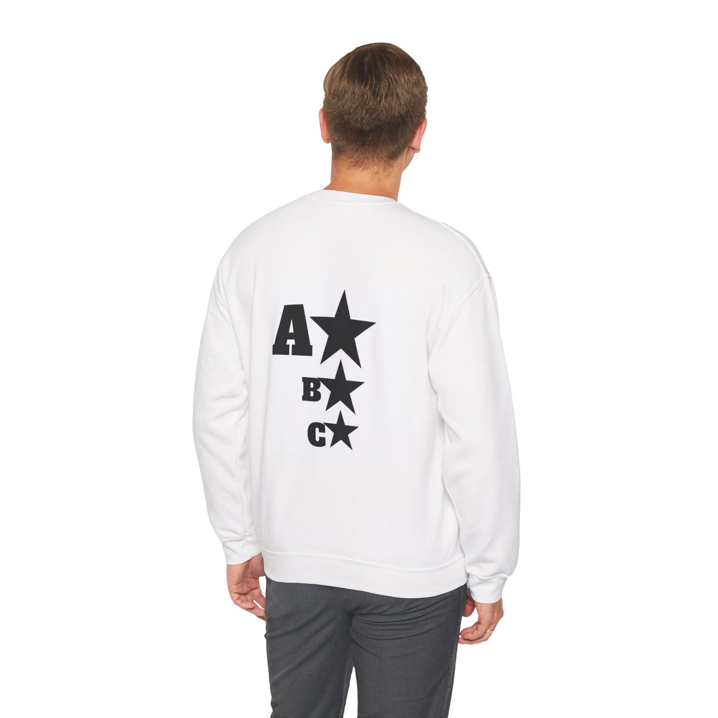 Unisex Heavy Blend™ Crewneck Sweatshirt - Qubee Koo with Alphabet & Stars Design