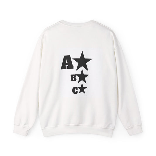 Unisex Heavy Blend™ Crewneck Sweatshirt - Qubee Koo with Alphabet & Stars Design