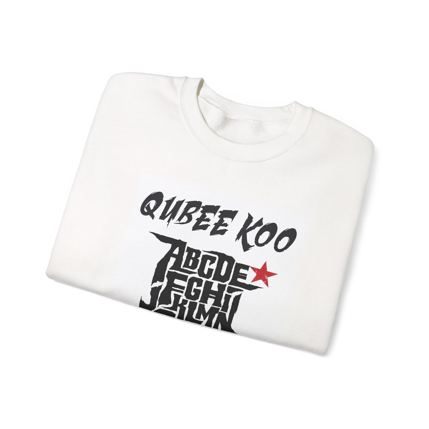 Unisex Heavy Blend™ Crewneck Sweatshirt - Qubee Koo with Alphabet & Stars Design